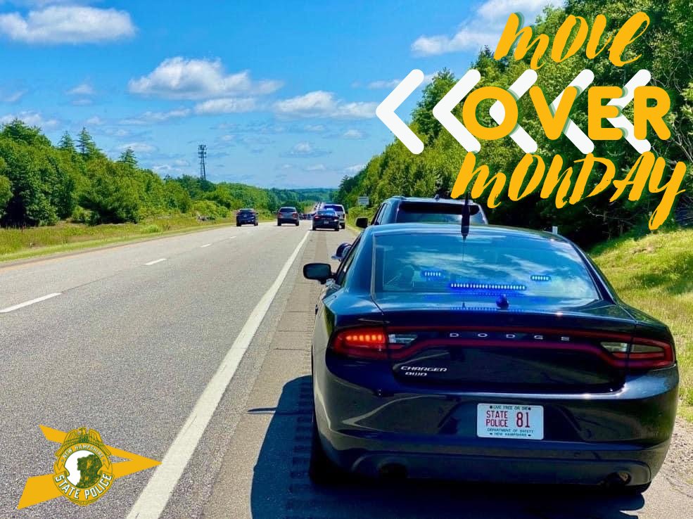 New Hampshire State Police would like to remind motorists to move over and slow down when approaching flashing lights or highway emergencies. 🚔

#NHSP #safetyfirst #slowdown #moveover #moveovermonday