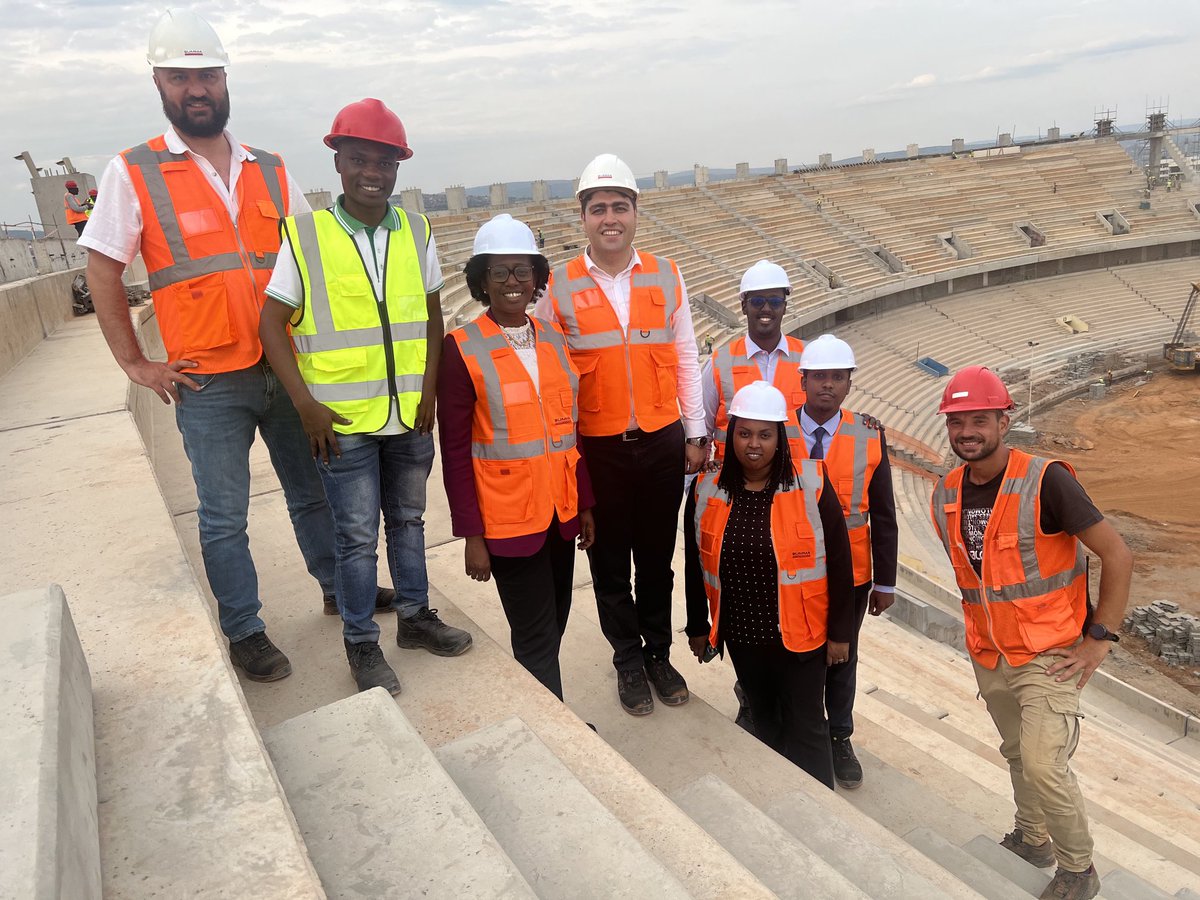Privileged to witness history in the making. Beautiful Imigongo designs, 60K cubic meters of concrete for a 45K-seater #AmahoroStadium in #Kigali 🇷🇼 Some talk, #Rwanda delivers! RWoT see you there next year!