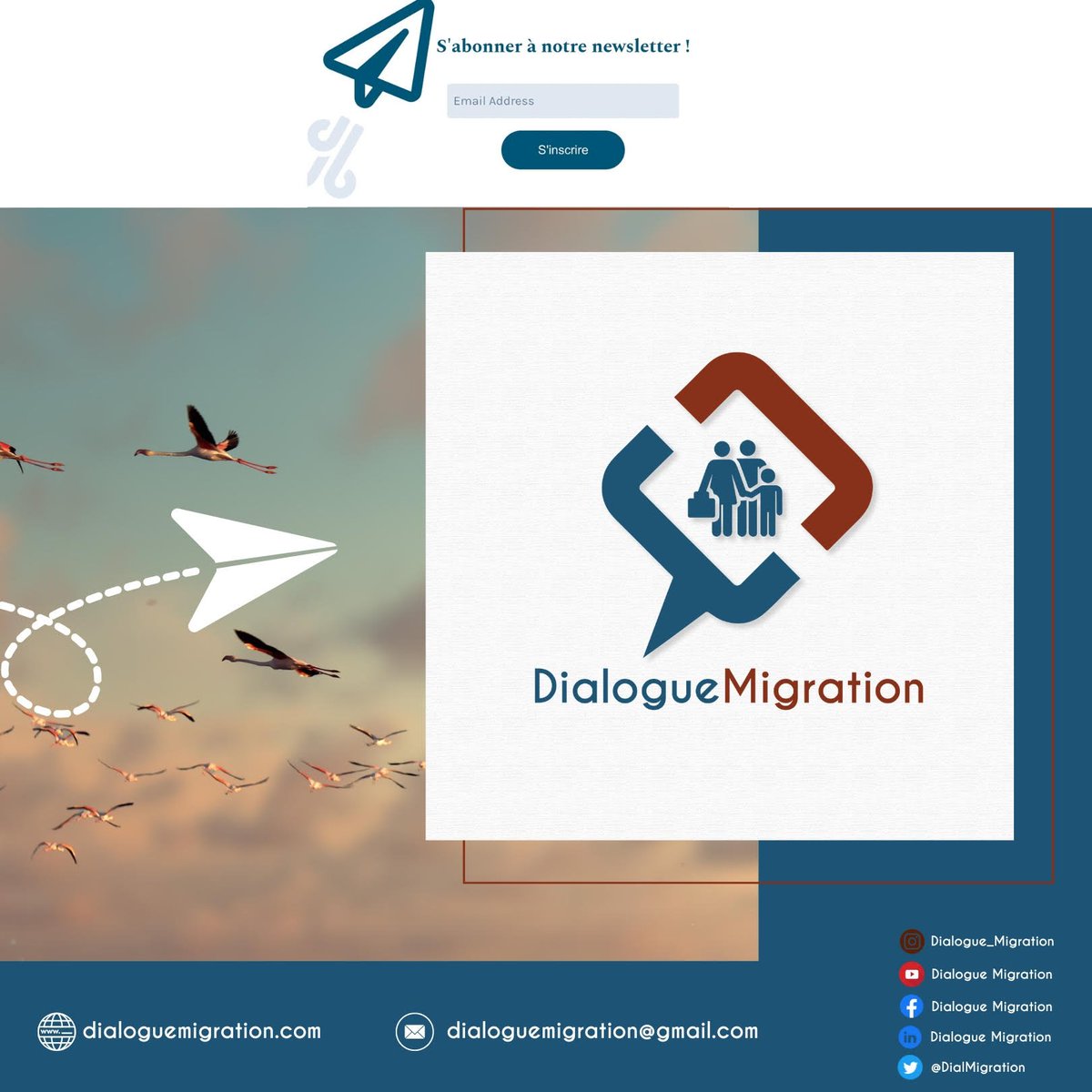 DialMigration's tweet photo. 📢 Nouveauté
Vous voulez être les premiers à recevoir nos actualités, recherches et perspectives sur la migration ?
Abonnez-vous dès maintenant à notre newsletter pour des informations pertinentes 📥✉️
▶️ https://t.co/T2bGYQVBhr
#RecitMigrant #DialoguesMigrations https://t.co/mYzwx7kIV1