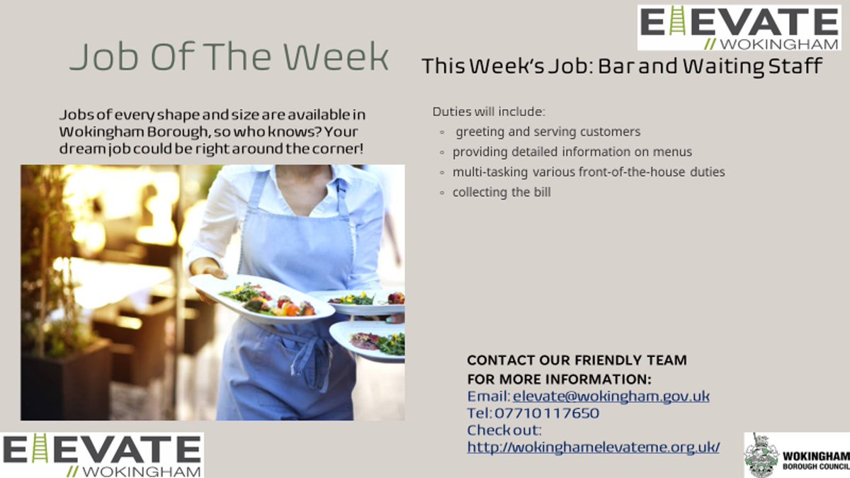 ElevateHub's tweet photo. Jobs of all shapes and sizes are available in Wokingham, and jobs like these are an excellent way to get into a career! https://t.co/b6K58RJpkE