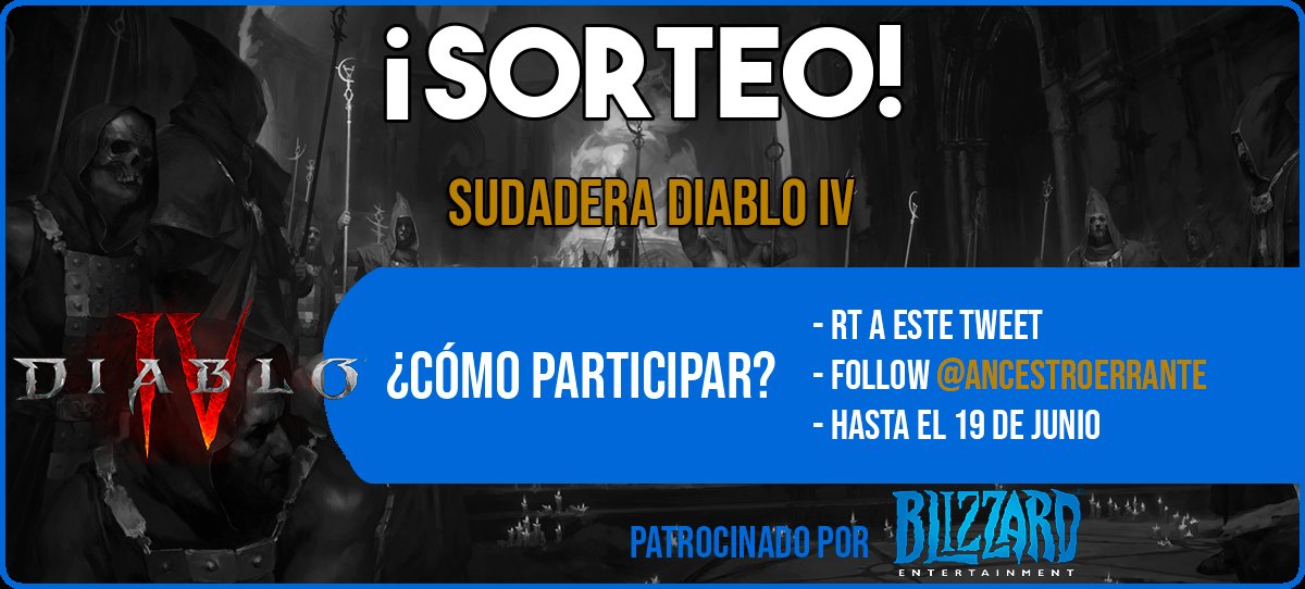 AncestroErrante's tweet photo. 👹SORTEO SUDADERA #DiabloIV👹

Gracias a @Diablo_ES sorteamos una sudadera de Diablo IV. Y para participar deberéis de:  

🔁RT este tweet
✅Seguid a @AncestroErrante

¡Mucha suerte a todos!  

Fecha límite: 16 de junio.  

#ad https://t.co/Dc85cQTCMN