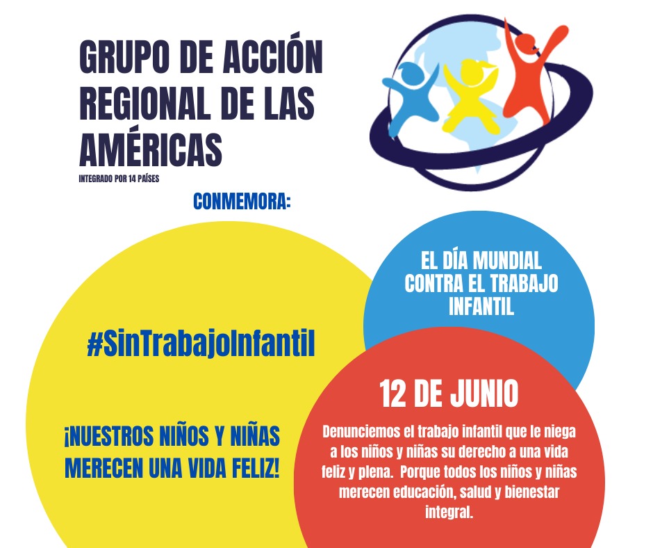 #Hoy 12 de Junio
"Día Mundial Contra el Trabajo Infantil", el Grupo de Acción Regional de las Américas (GARA)
unidos por un #TurismoLibreDeExplotación
#16PaisesEnMovimiento