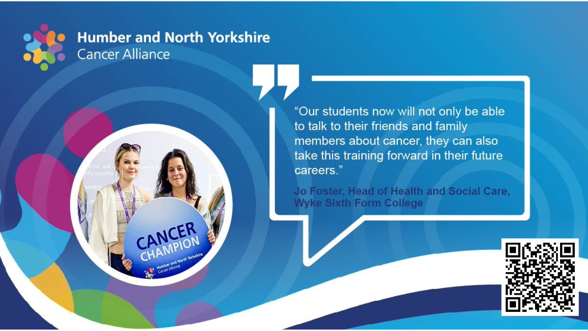 Humber and North Yorkshire Cancer Alliance (@hnycancer) on Twitter photo We have upcoming #CancerChampions sessions available.
You can learn to engage in conversations that raise awareness and encourage early detection of cancer.
That is what the students of <a href="/WykeCollege/">Wyke Sixth Form College</a> did when we visited their site.
Secure your free placeš
bit.ly/3Cjqox0 We have upcoming #CancerChampions sessions available.
You can learn to engage in conversations that raise awareness and encourage early detection of cancer.
That is what the students of <a href="/WykeCollege/">Wyke Sixth Form College</a> did when we visited their site.
Secure your free placeš
bit.ly/3Cjqox0