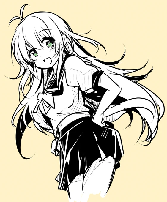 寝るマキさん…Zzz… 背景単色にして、目だけ色いれると素敵になるって某漫画家さんに教えて貰ったので実践っ