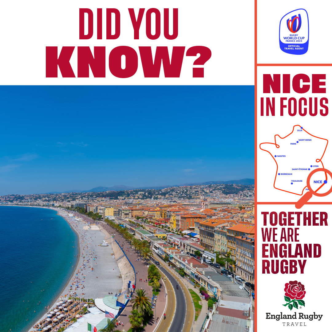 𝐃𝐢𝐝 𝐲𝐨𝐮 𝐤𝐧𝐨𝐰?
Nice, the jewel of the French Riviera is also known as Nice la Belle, which simply means '𝐍𝐢𝐜𝐞 𝐭𝐡𝐞 𝐁𝐞𝐚𝐮𝐭𝐢𝐟𝐮𝐥'. 🇫🇷

#RWC2023 #PartOfTheTeam #NiceFrance #ExploreCotedazur #NiceLaBelle