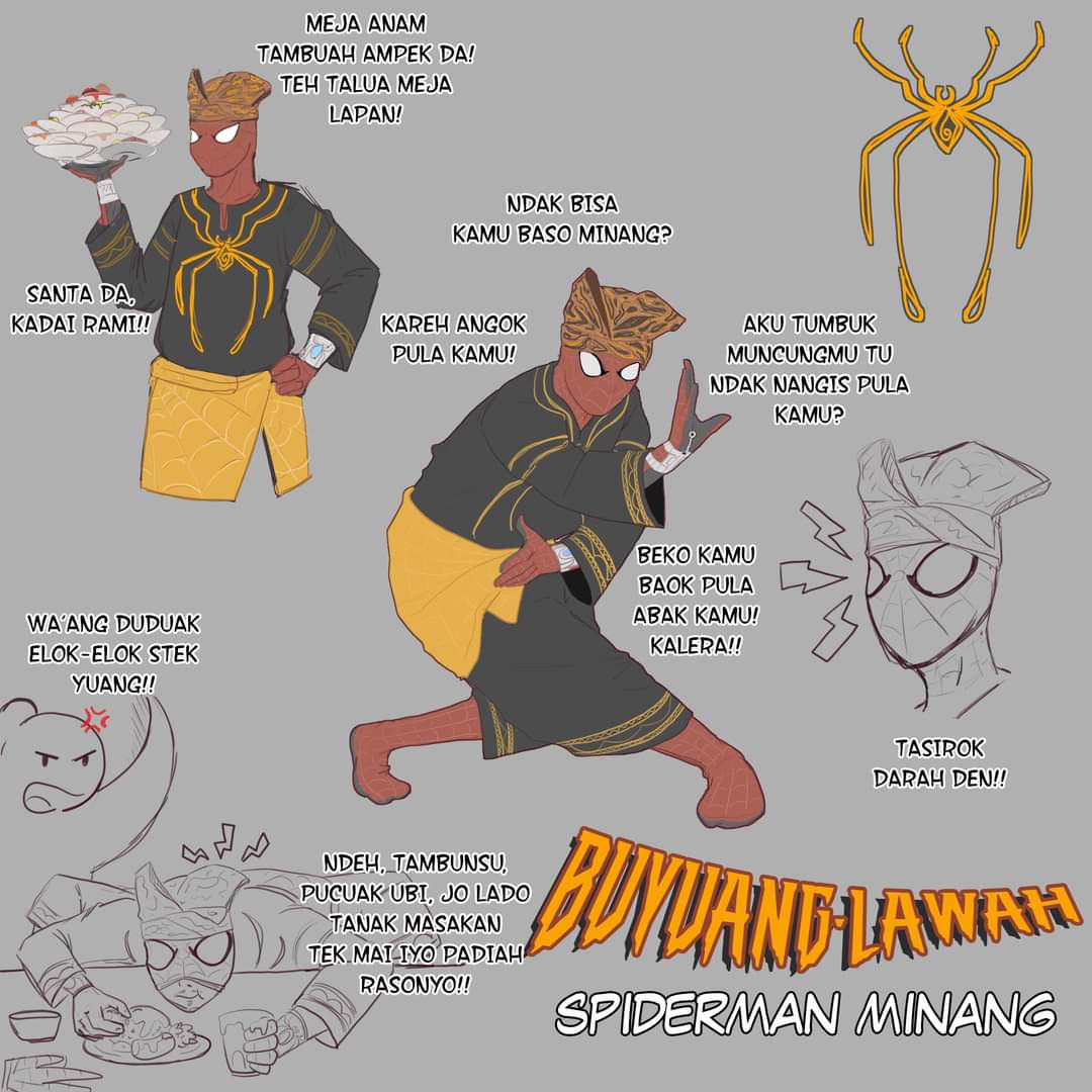 deptionary's tweet image. #spidersona #spiderman asal #minang dikenal dengan panggilan buyuang-lawah, jaring laba-labanya bau rendang
#spidermanintothespiderverse #spidermanacrossthespiderverse