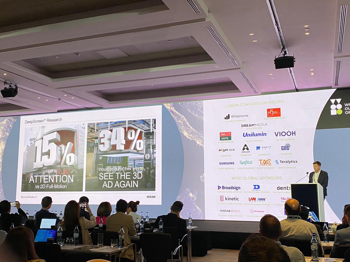 OceanOutdoorUK's tweet photo. We're delighted to have been part of the @worldoohorg Annual Congress in Lisbon last week, presenting our revolutionary DeepScreen technology #deepscreen #ooh #doohadvertising https://t.co/h3mAOxz8PO