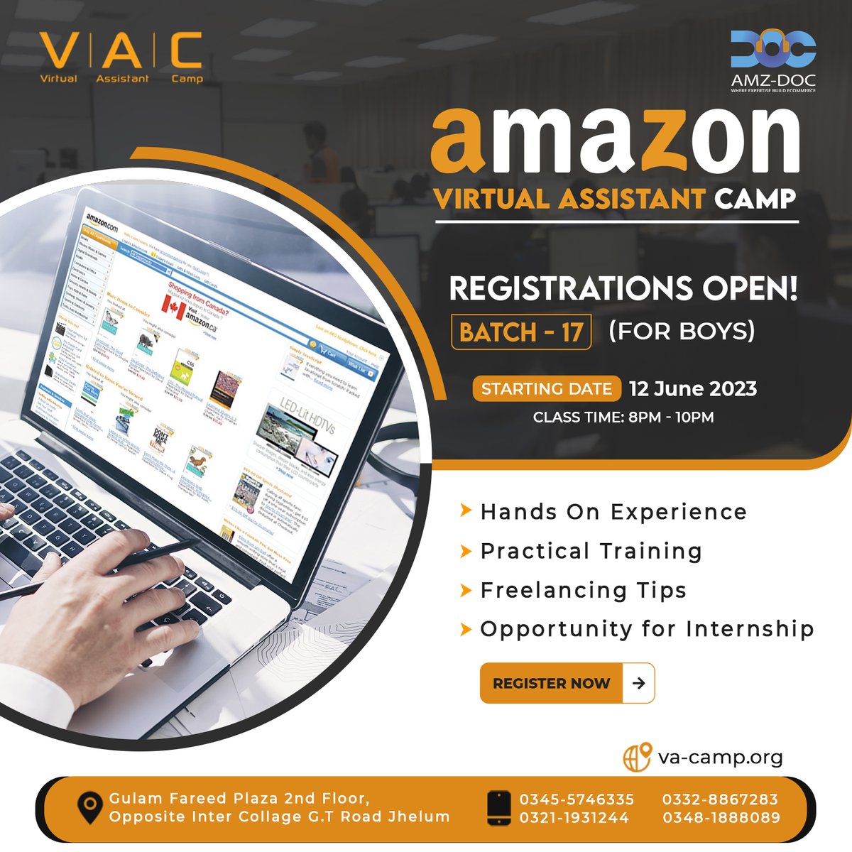 AssistantCamp's tweet photo. Welcome to the world of limitless possibilities as an Amazon Virtual Assistant at Virtual Assistant Camp!
πΉ Unlock your potential and dive into the thriving e-commerce industry!
Website: https://t.co/otMYVvX70Z
#virtualassistantcamp https://t.co/ZrG20tr1jU