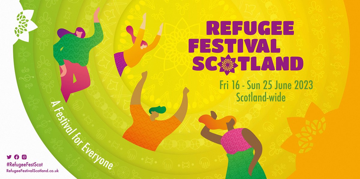 scotrefcouncil's tweet photo. Refugee Festival Scotland kicks off this Friday! Join us for a celebration of culture, resilience and hope from 16-25 June. There will be music, dance, food, and art from all over the world. We hope to see you there! Check out WHAT’S ON: https://t.co/nafxjNBK6t

#RefugeeFestScot https://t.co/nTrxkFF0S6