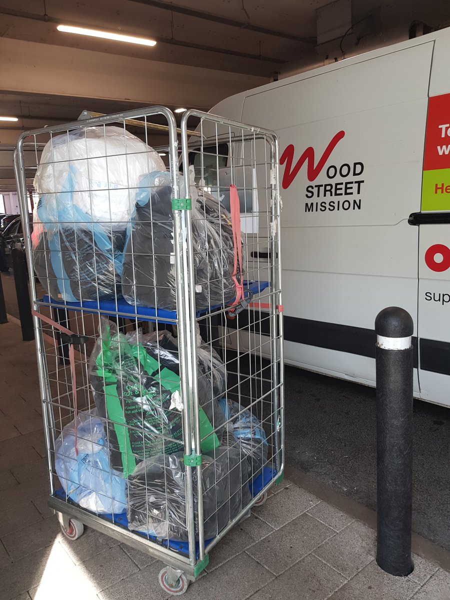 A full cage of school uniform going to @WoodSt_Mission to be distributed to thouse who need it #Tescowalkdencommunity @elainefox18 @GaryAshton68 @JhJeni