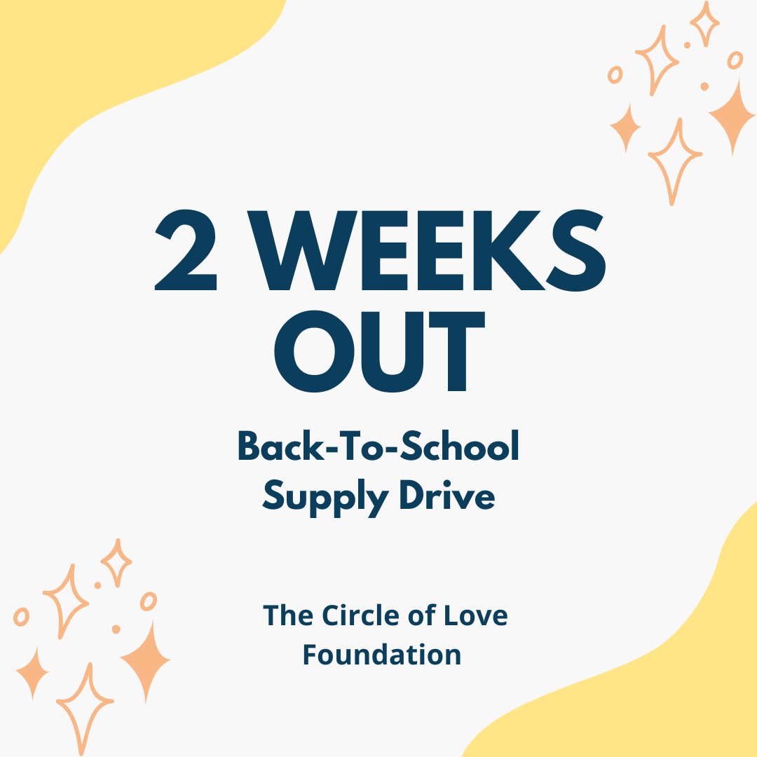 2️⃣ WEEKS OUT! We are excited to be launching the supply drive once again. If you want to donate check out the link in the bio or go to thecircleoflove.org!✏️🚌 #givehope #donatenow #circleoflove #nonprofit