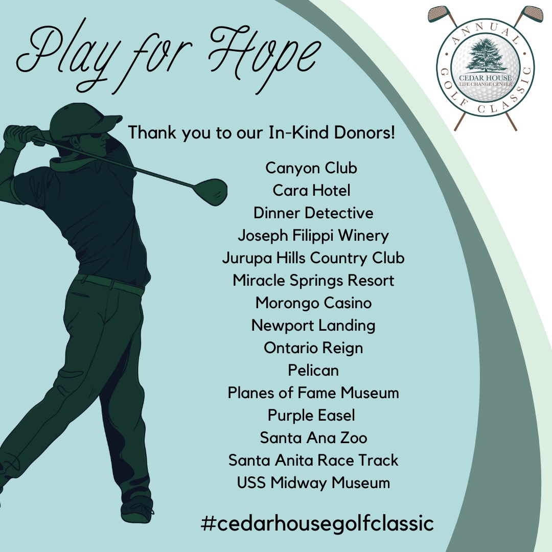 We have so many exciting auction and opportunity prize items for our Golf Classic thanks to these generous donors! Visit bforg.com/APfx8 to check it out and support Cedar House today. #cedarhousegolfclassic #cedarhouselifechangers