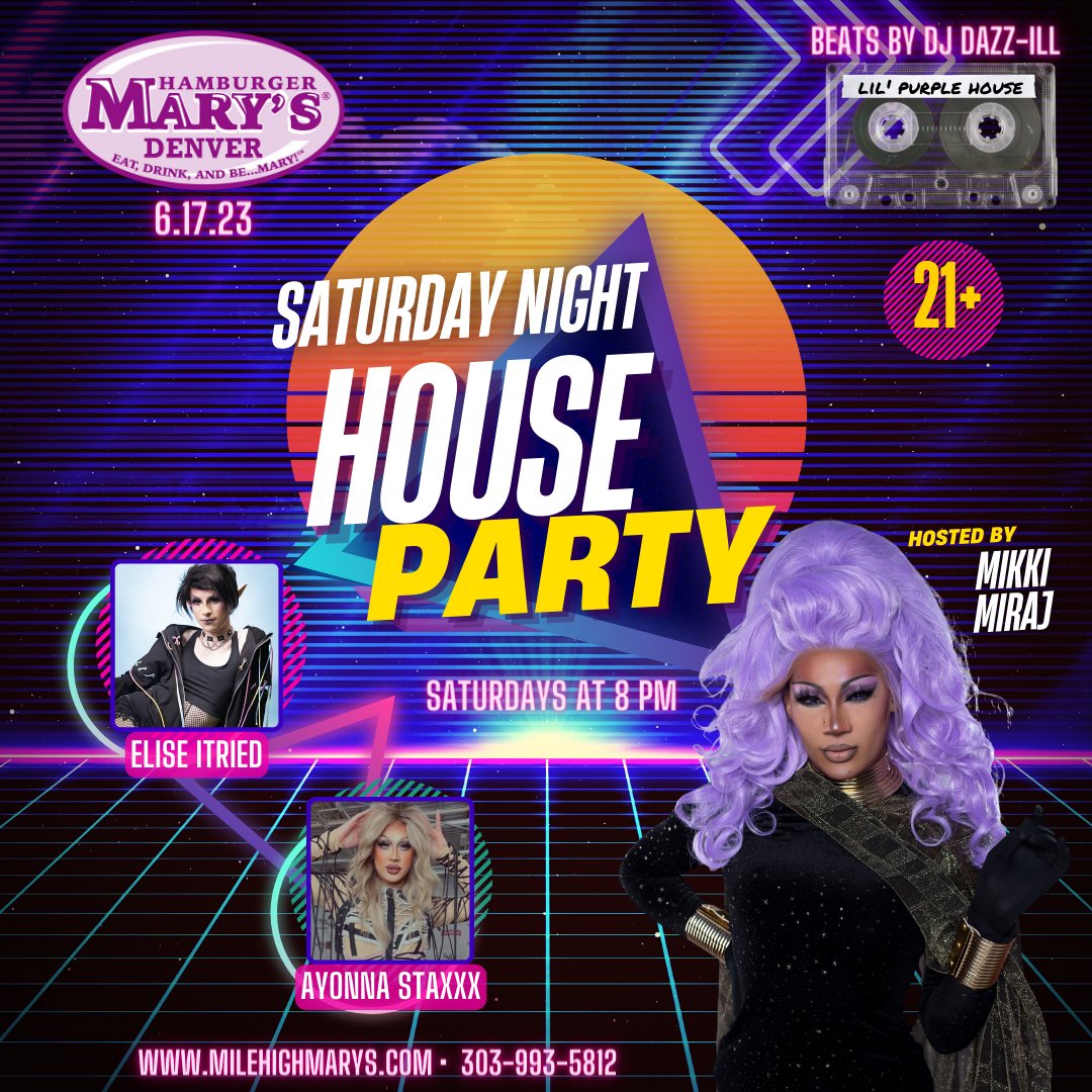 The month is heating up, and you know we're not talking about the weather.. ⛈️ ☔️   
This week is full of charity events, guest hosts, bigger casts, and Colorado's Black Pride! 🏳️‍🌈💜 🏳️‍⚧️  

See ya there!

Xo,
Mary 💋