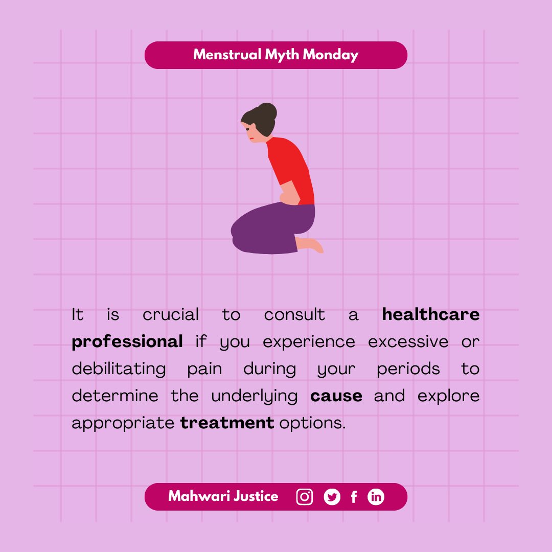 This Monday, we’re debunking the myth that excessive painful periods are normal. Swipe to learn more!

#MahwariJustice #EndPeriodPoverty #EndPeriodShame #PeriodEducationForAll