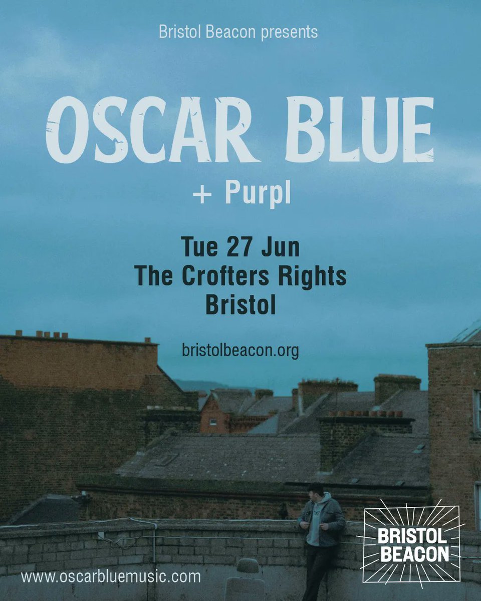 Support for @OscarBlue_ comes from Bristol-based singer and producer @purplofficial - whose immersive, R&B infused pop made for a standout performance at Bristol Takeover 2022 🔮 Don't miss them perform at @Crofters_Rights on Tue 27 Jun Tickets: bit.ly/3X1PZo8
