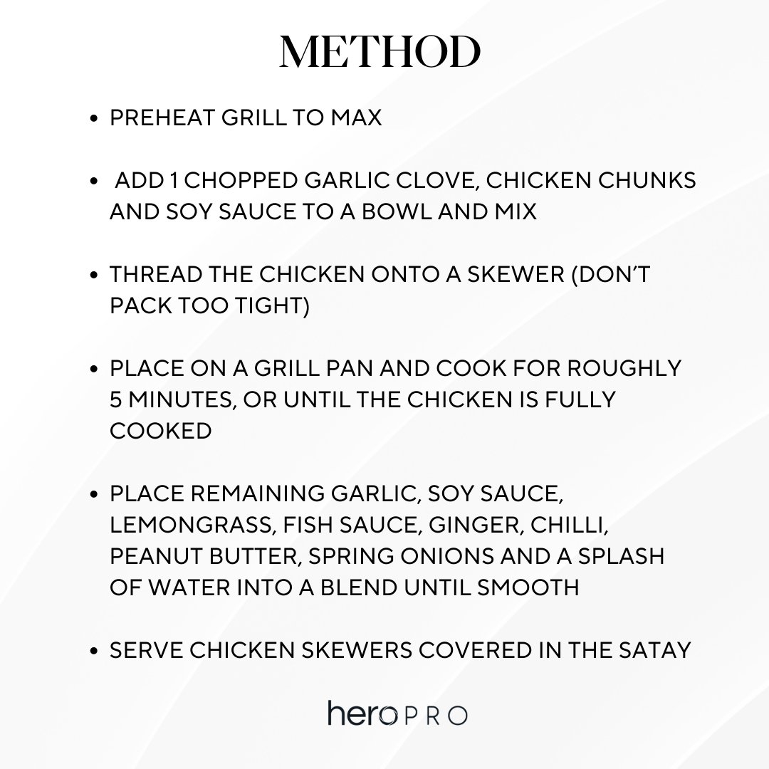 🥑🍇Happy healthy Eating week 🥦🍉

To celebrate healthy eating week, we have a released one of our favourite recipes on the heroPro system. 

Enjoy this Chicken Satay Skewers recipe and let us know what you think!