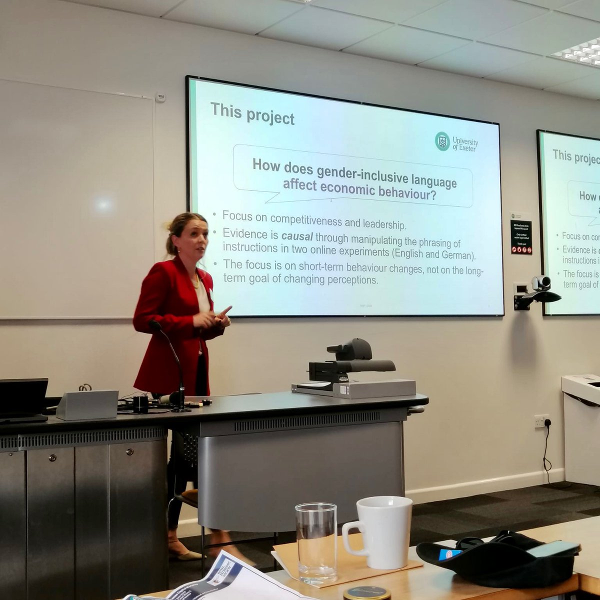 HFornwagner's tweet photo. Thanks for having me at the 1st #diversity and #humancapital workshop #DHCW2023, talking about our fresh paper on the influence of #GenderInclusiveLanguage on Behaviour.
@UniofExeter @UofEBusiness @RoyalEconSoc @UKWomenEcon
#EconTwitter #UKWEN #WomeninEcon #ExperimentalEcon https://t.co/Tgn7JIbAxa