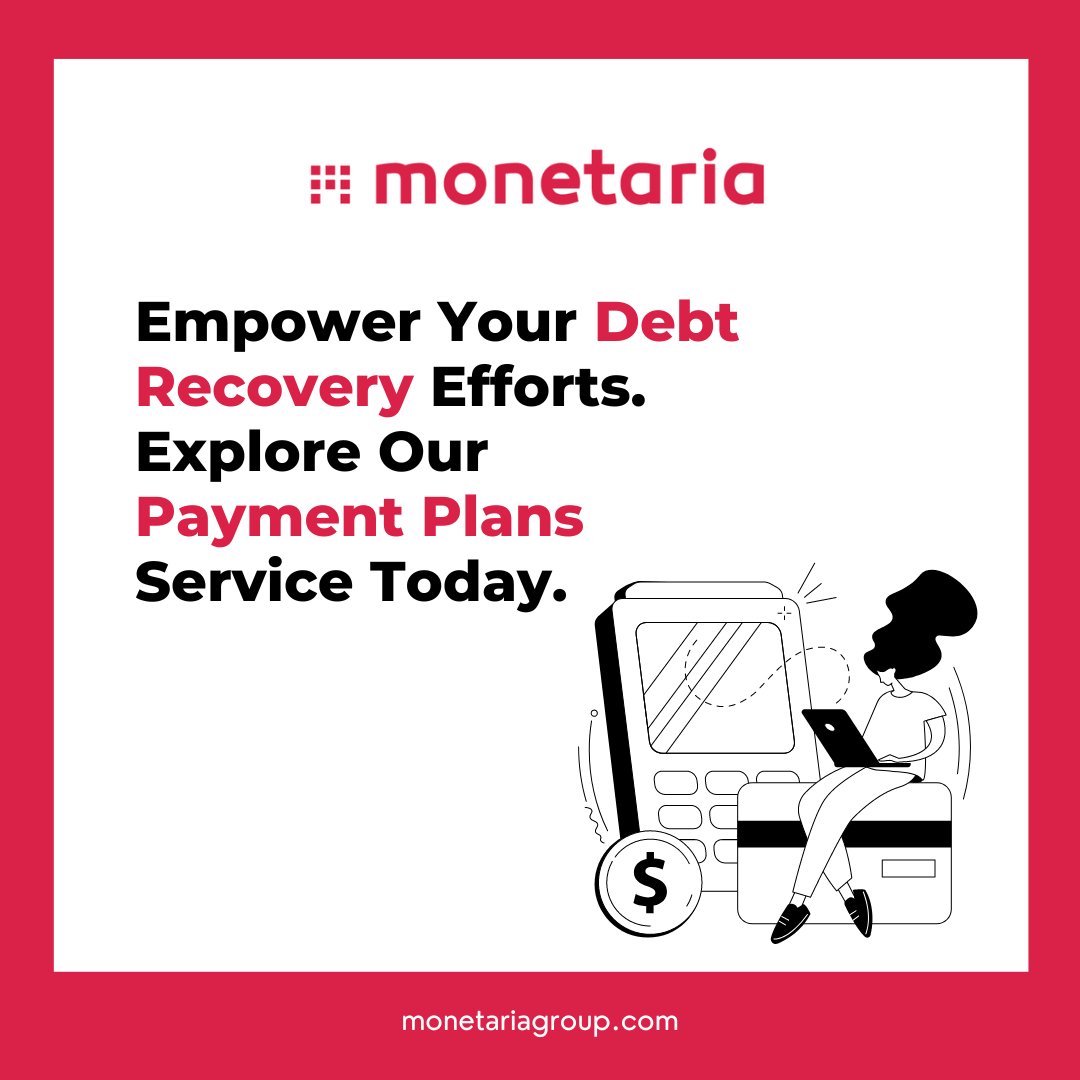 With our Payment Plans Service, you can increase the likelihood of successful debt recovery. By providing flexible options to debtors, you foster goodwill and cooperation, leading to higher repayment rates and improved outcomes.

Contact us today! monetariagroup.com