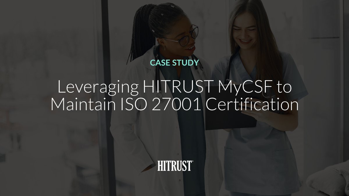 HITRUST's tweet image. Maintaining an ISO 27001 certification can be challenging. HITRUST MyCSF makes it easier by enabling your organization to demonstrate that it has implemented and maintained a robust information security management system. hubs.ly/Q01R1mlm0 
 
#ISO27001 #HITRUST #HITRUSTCSF