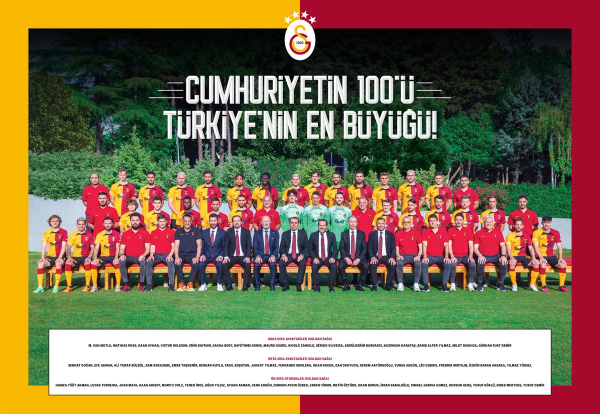 Cumhuriyetin 100’ü, Türkiye’nin En Büyüğü! 💛❤️

#ŞampiyonGalatasaray 🏆