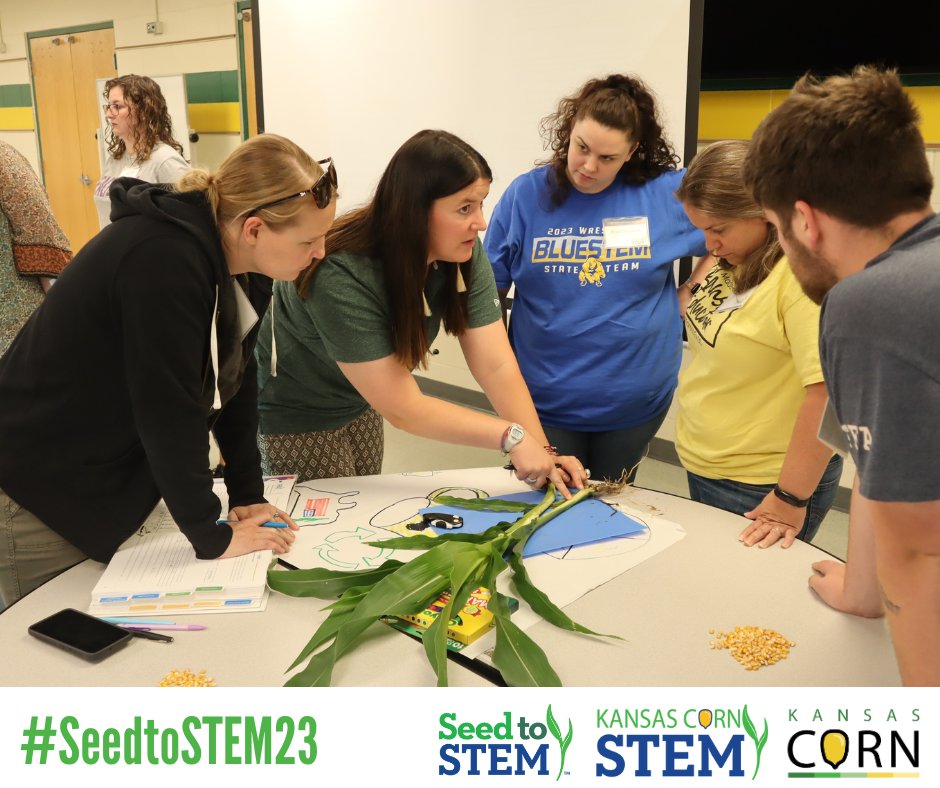 kansascornSTEM's tweet photo. It's Day 1 of #SeedtoSTEM 2023! Starting with a bang this morning, participants in the 1.0 Track have dissected corn plants, while the 2.0 participants cracked the Kernel Kode breakout box!
See a teacher you know in our photos? TAG AND SHARE! https://t.co/ciN1gudiZA