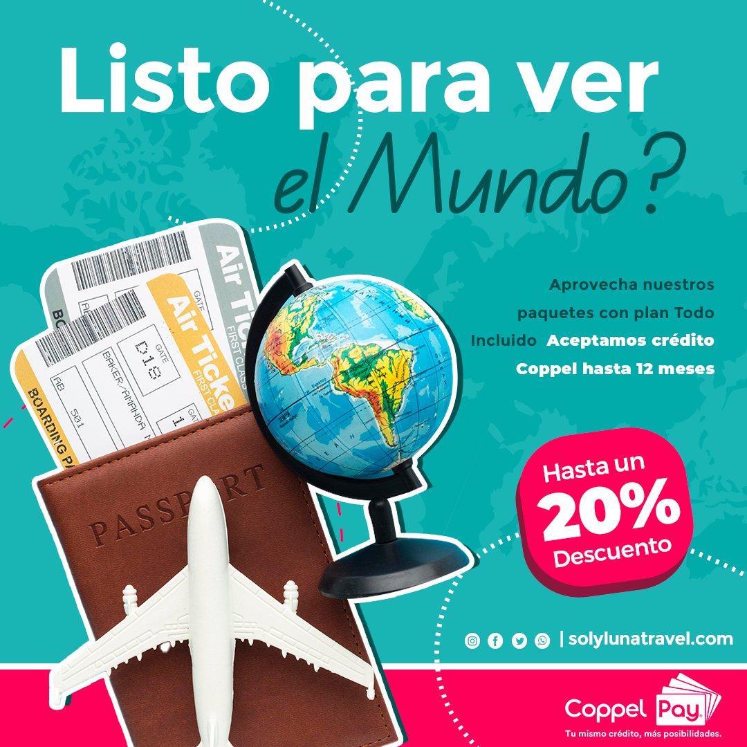 Encuentra las mejores ofertas de paquetes vacacionales con 
Vuelo + Traslados + Hotel + Tour + Seguro Básico. 

#solylunatravel #ElPlacerDeViajar 
solylunatravel.com