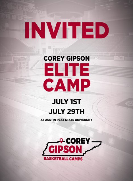 Thank you for the invite <a href="/GipsonBBallCamp/">Corey Gipson Elite Camps</a>