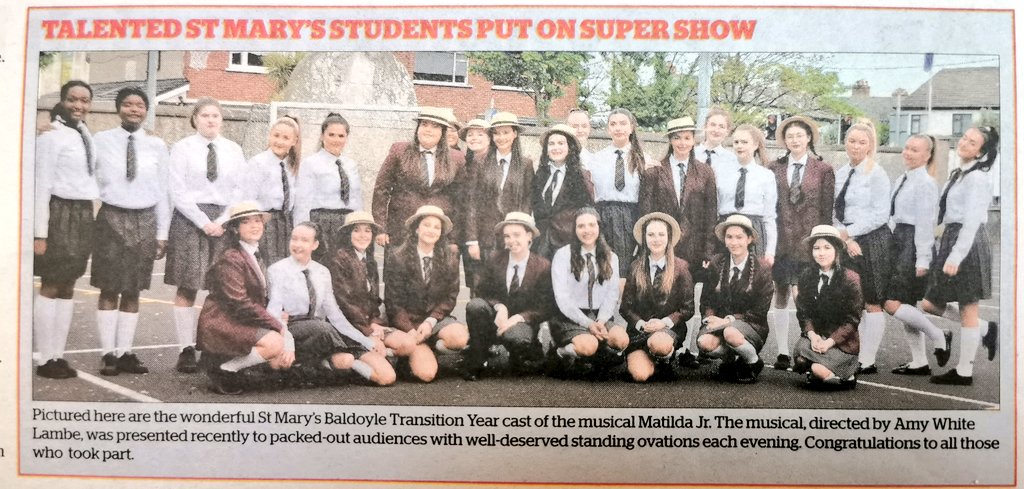 Matilda The Musical Jr

Great photo of many of the Transition Year cast. What a fantastic memorable show that they put on.

Photo courtesy of Paul Dillon and is in this week's @dublinpeople