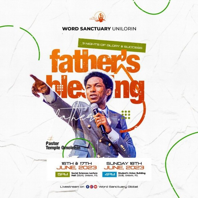 You need to know! E don dey near! The Blessing is here and here to stay!!! Ilorin, are you readyyyy??? 🔥🔥🔥

#Ilorin
#AreYouReady
#WordSanctuaryUnilorin
#TheFathersBlessing
#MotherofallShows