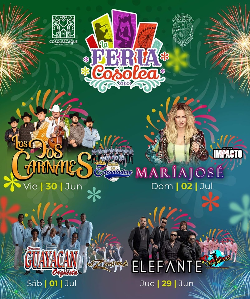 DondeHayFeria's tweet image. 🕺💃🎡🌟¡Se acercan los días de #Feria 2023 en #Cosoleacaque, Veracruz, esta vez con la presencia de artistas como Los Dos Carnales, María José, Elefante y Orquesta Guayacán!

dondehayferia.com/feria-cosoleac…