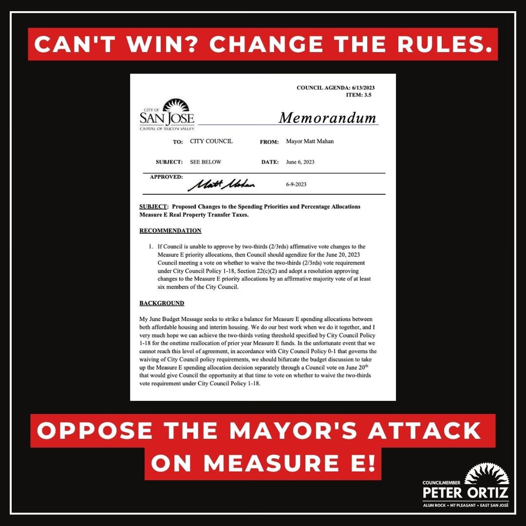 PeterOrtizD5's tweet photo. The Mayor knows he doesn’t have the votes to win and is looking to change the way the game is played.
Make it known that we won’t accept his attacks on Measure E. Join us this evening as we #ProtectMeasureE https://t.co/YxLXLLAVo6