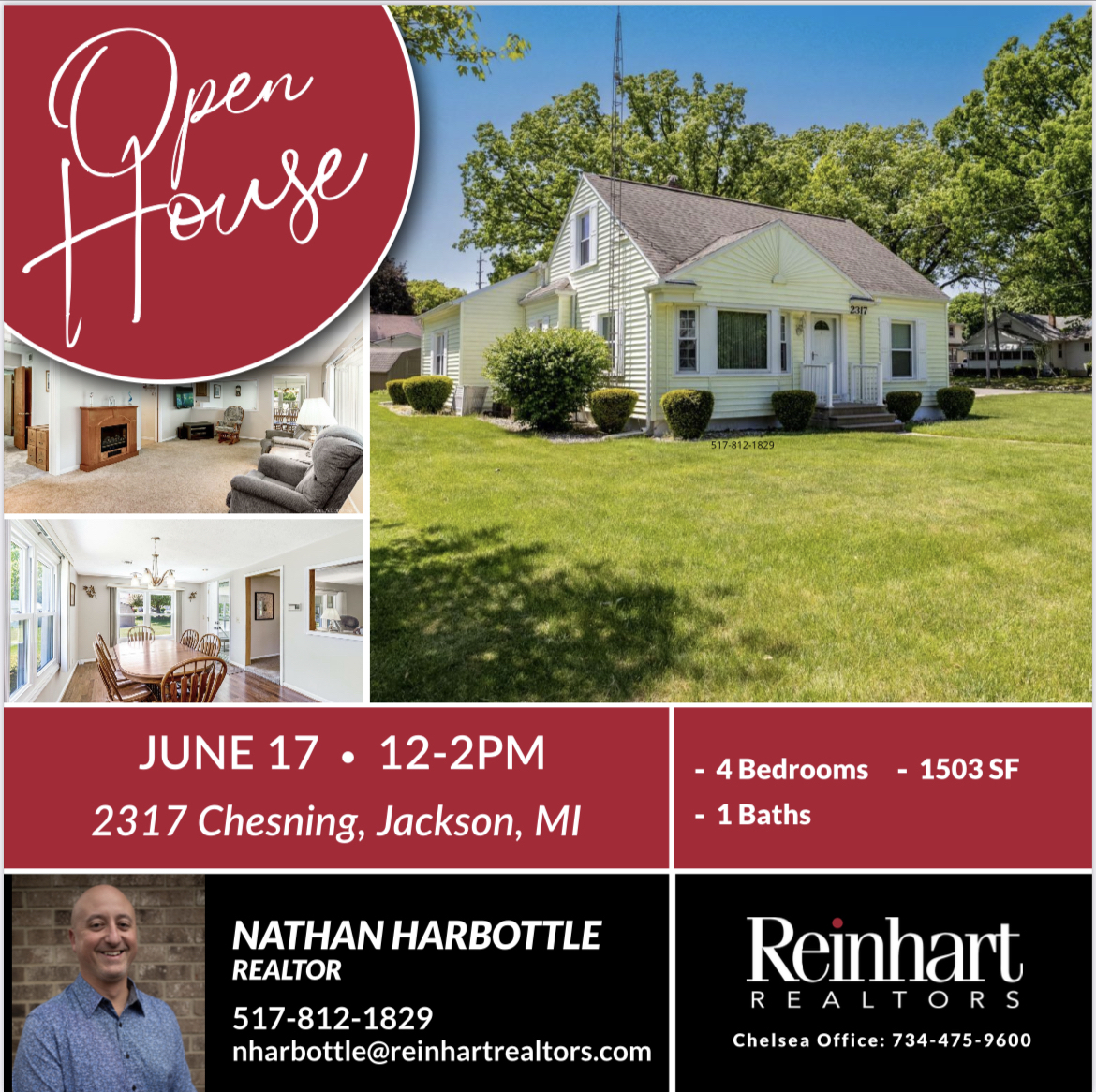 HarbottleNathan's tweet photo. Open House! This charming 4 bedroom, 1 bath home is located in Jackson, MI. The home is just minutes from schools, shopping, and restaurants. Don't miss your chance to see this beautiful home!

Location: 2317 Chesning Ave, Jackson, MI
When: Saturday, June 17th from 12pm to 2pm https://t.co/2m6VyoNgxl
