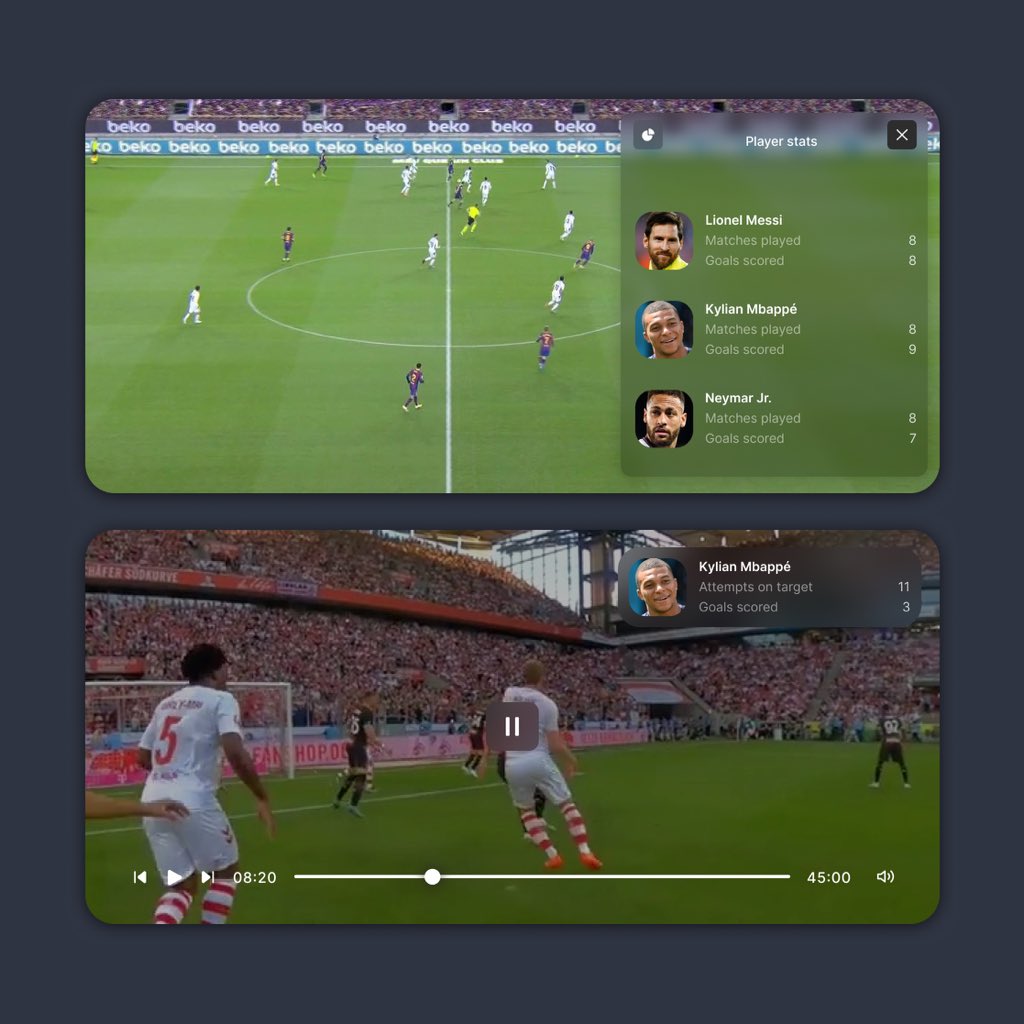 163 of 365 

Here's app to watch football with on screen match facts and different camera angles.

#productdesign #app #ui #ux #uxdesign #uidesign #application #userexperience #userinterface #designstudio #design #appdesigner #appdesign #designapp #uxdesigner #uidesigner