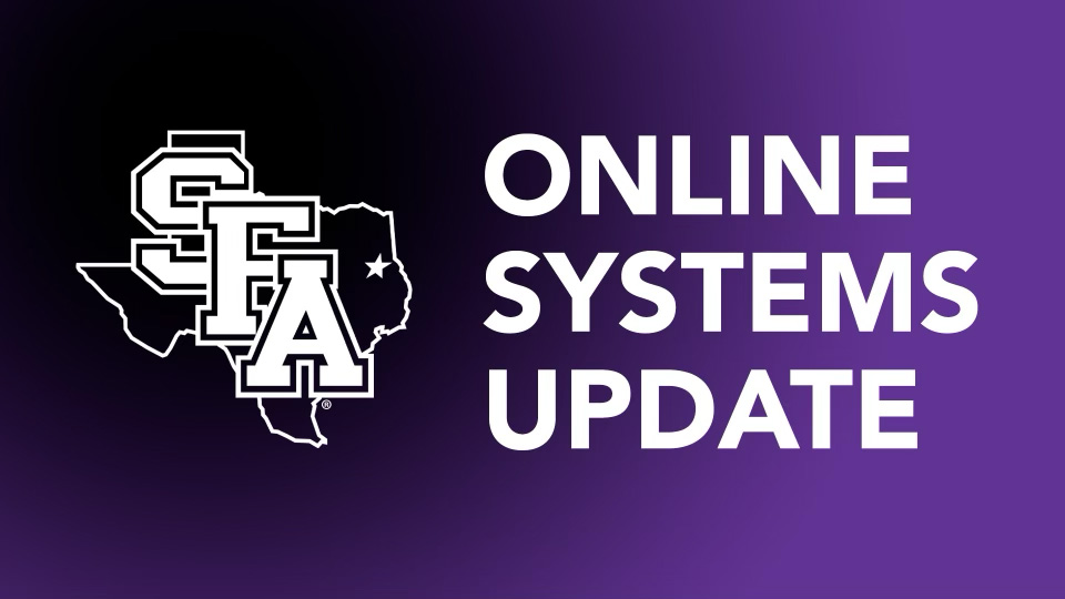 SFA’s online systems appear to have been the target of a cyberattack, likely between Saturday evening and Monday morning. Upon discovery, we severed connection to the internet to prevent further attack. We are working with authorities and UT System colleagues to determine the