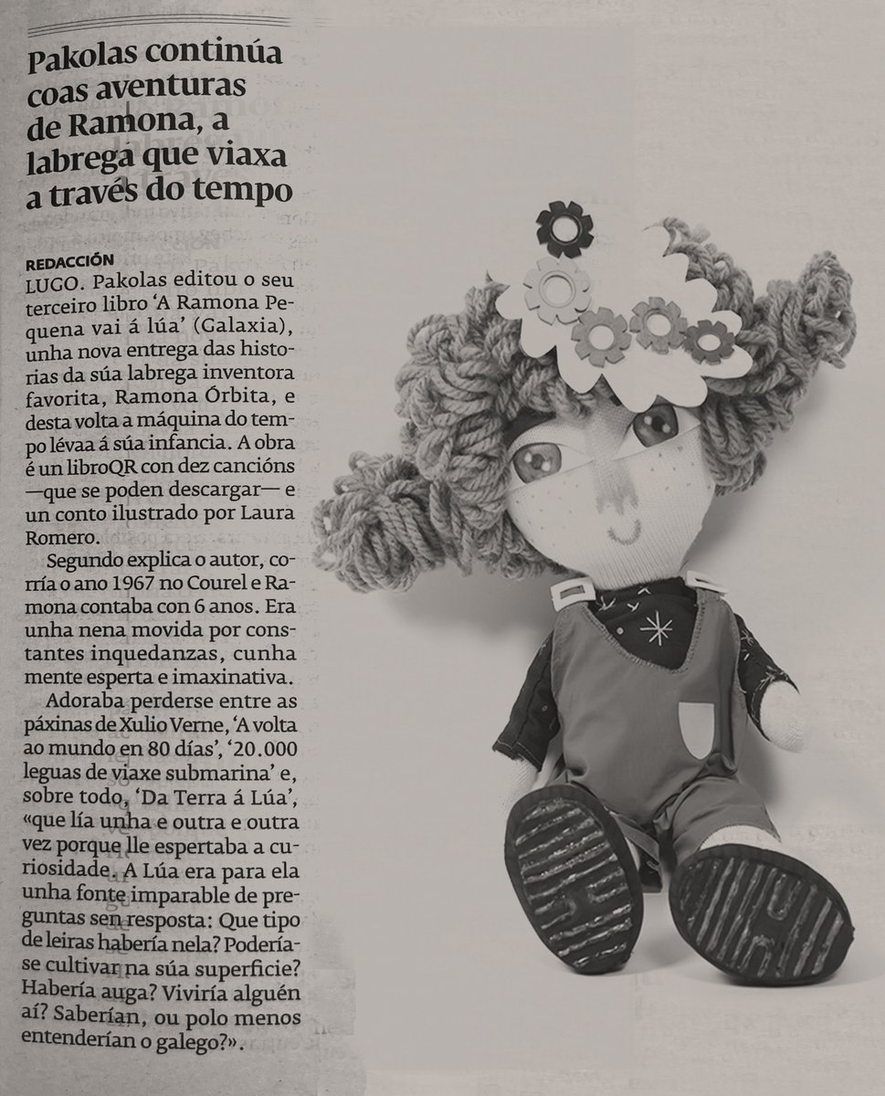 pakolascerdeira's tweet photo. El Progreso de Lugo tamén recolle a nova do novo libroQR "A Ramona pequena vai á Lúa". Como non lle puxeron foto a nova lucimos nós a Ramona. @elprogreso_Lugo https://t.co/2SAjlFlQBE