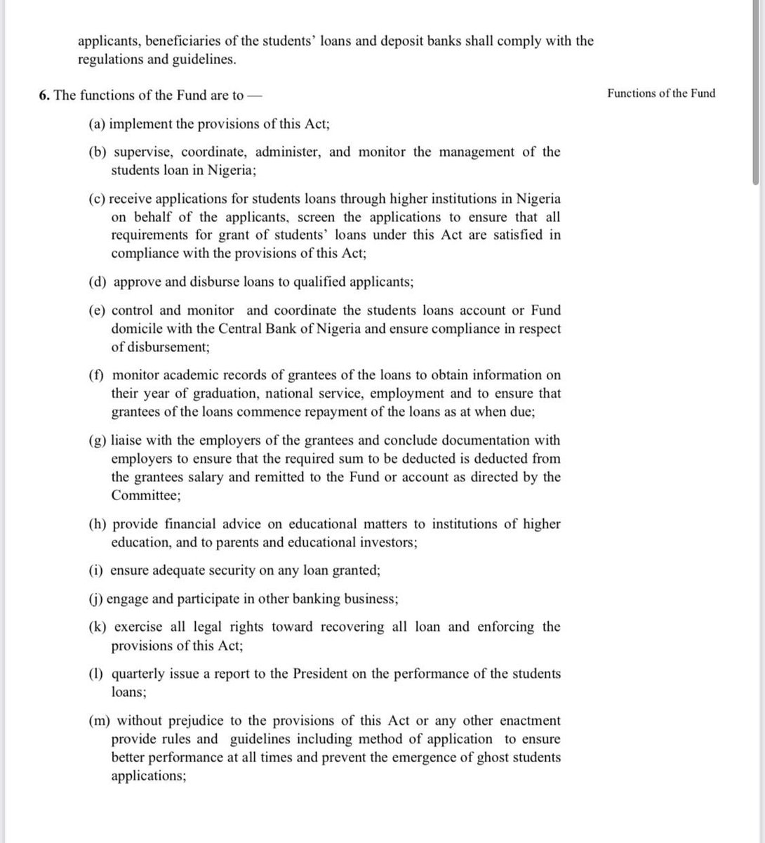 DOlusegun's tweet image. All you need to know about the Student Loan Bill that President Bola Ahmed Tinubu signed into Law today. The bill was the brain child Speaker @femigbaja as majority leader of the HOR in 2019. Bill passed all the reading and was adopted in the NASS