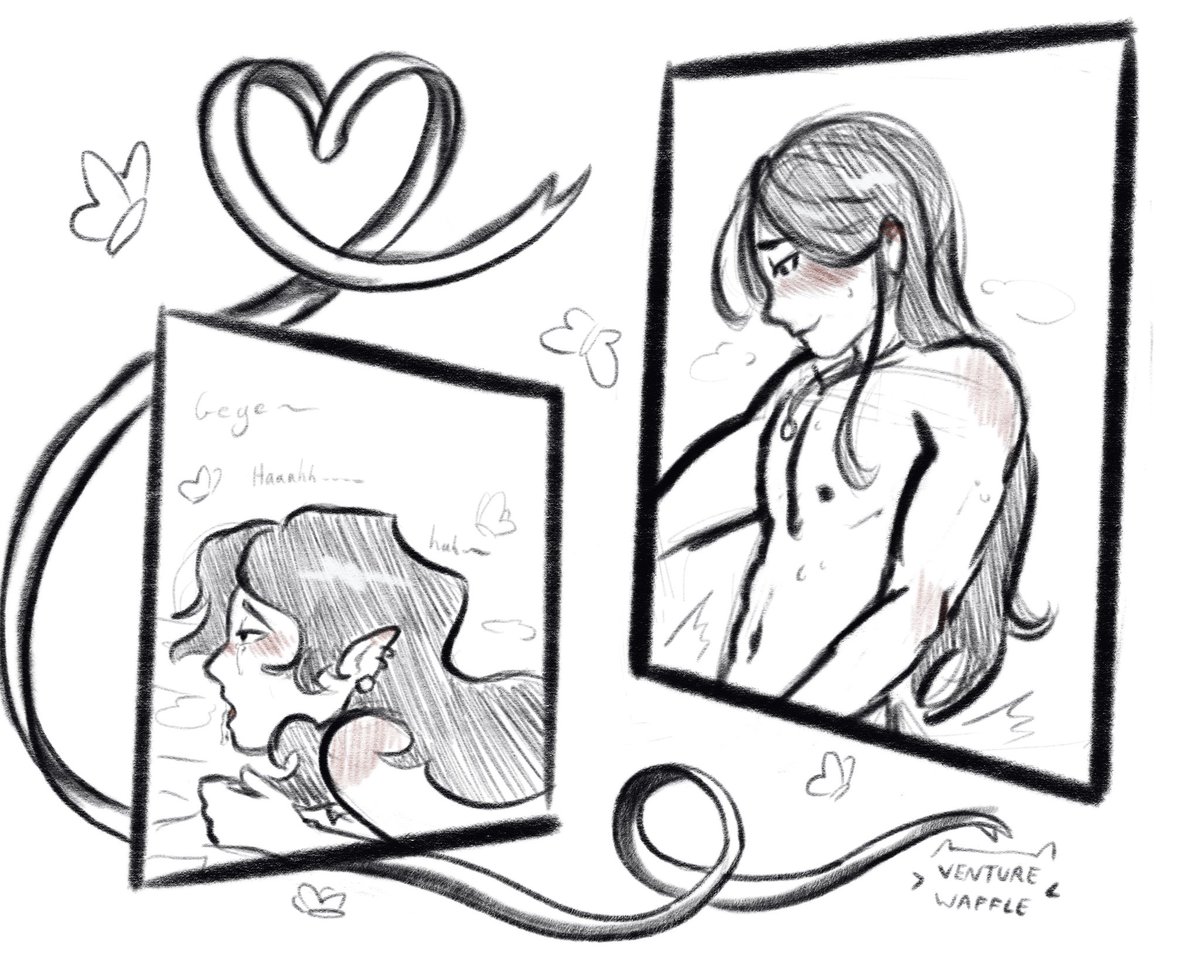 venturewaffle's tweet photo. I missed Fafa's birthday but felt compelled to sketch something really quick anyway.

Xie Lian is guaranteeing his husband an extra day off by making it so Hua Cheng can't walk tomorrow. 

(tw: non-explicit but implied bottom HC) https://t.co/oIoR5LQRDp