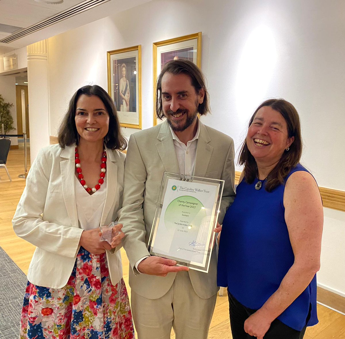 Sustain wins the <a href="/CWTFood/">CarolineWalkerTrust</a> campaigner of the year award. Testament to our brilliant staff's hard work and the joint working with Sustain's alliance members over the last year+