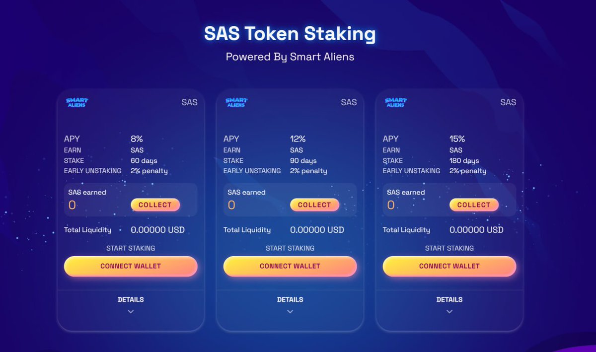 SmartAliensX's tweet photo. Smart Aliens Staking Testing 👨‍🚀 

Staking Page was re-designed and upgraded, team testing stage just started. Soon we are going to release Staking for all of you. 

With our hard work we look to get more holders 🙏 $SAS $ARB https://t.co/m0w2hZHgG8