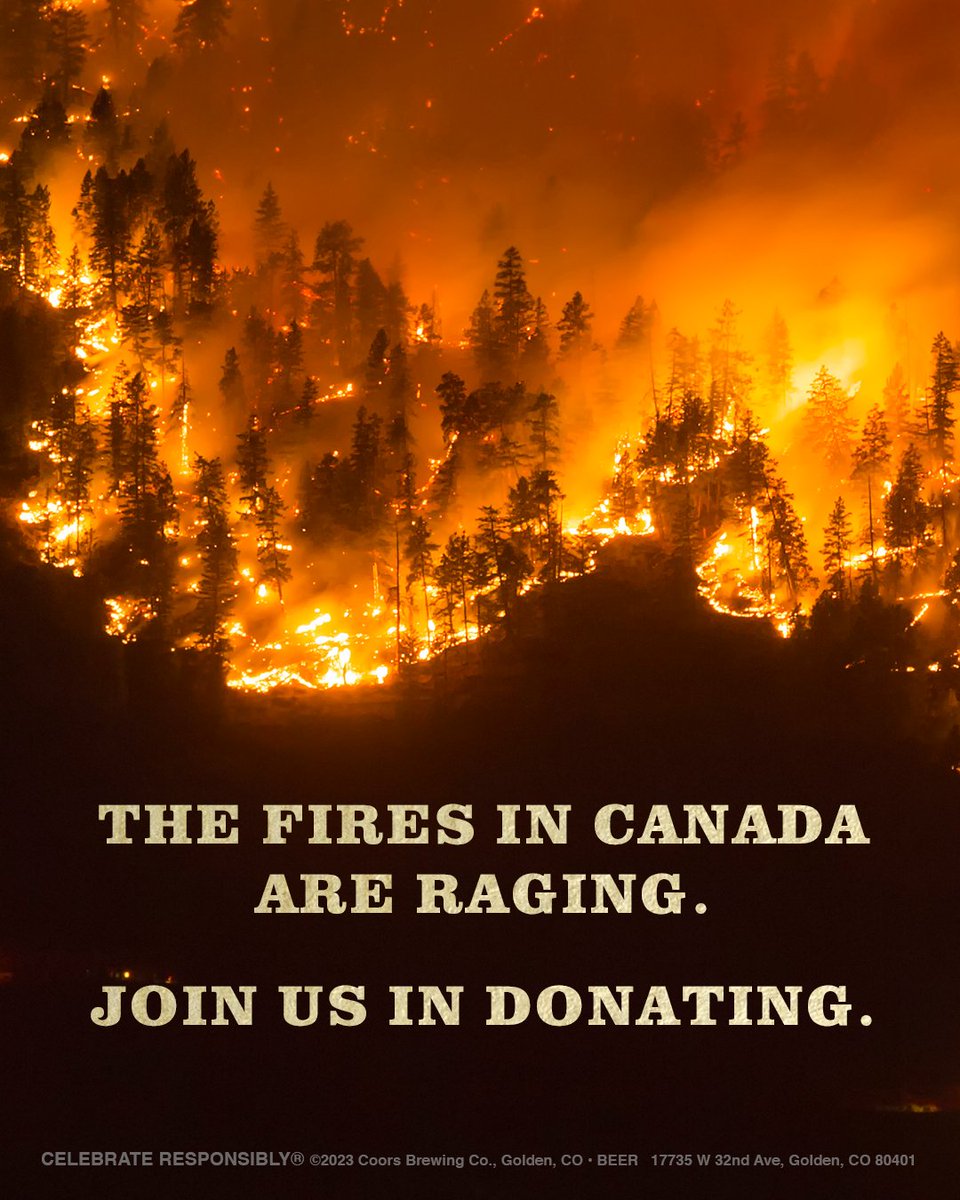 Coors Banquet (@coorsbanquet) on Twitter photo Only one month into fire season, Canada is on track to have one of its most destructive wildfire seasons in history. We're donating $10,000 to <a href="/redcrosscanada/">Canadian Red Cross</a> and we’re encouraging others to take action, too. Learn more here: redcross.ca
#CanadaWildfires Only one month into fire season, Canada is on track to have one of its most destructive wildfire seasons in history. We're donating $10,000 to <a href="/redcrosscanada/">Canadian Red Cross</a> and we’re encouraging others to take action, too. Learn more here: redcross.ca
#CanadaWildfires