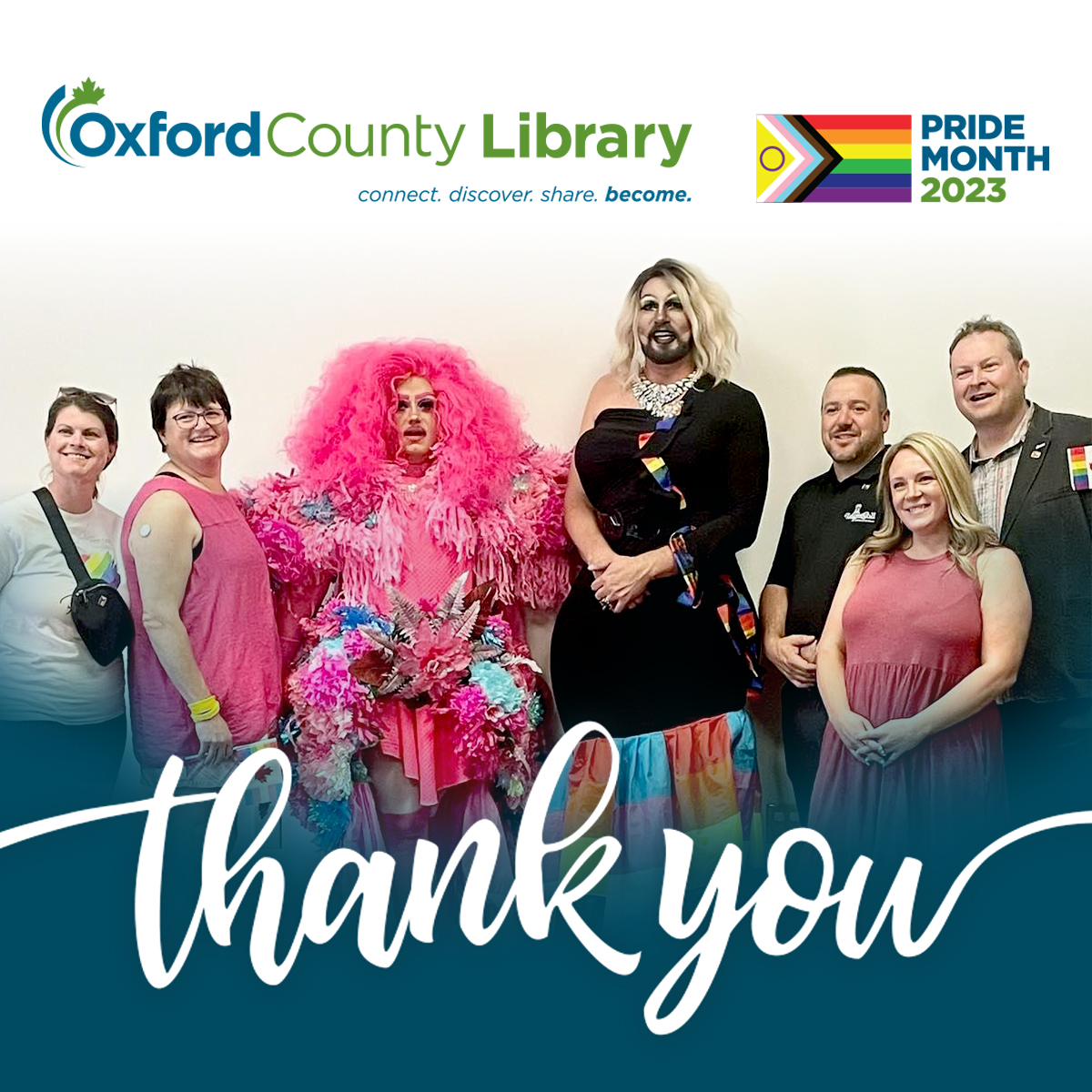 Thank you to everyone who attended Drag Storytime in Ingersoll and Tillsonburg this weekend to hear stories about community and inclusion. If you missed it, Drag Storytime is back this weekend for Pride Family Day at Museum Square in Woodstock at 11:30 a.m.