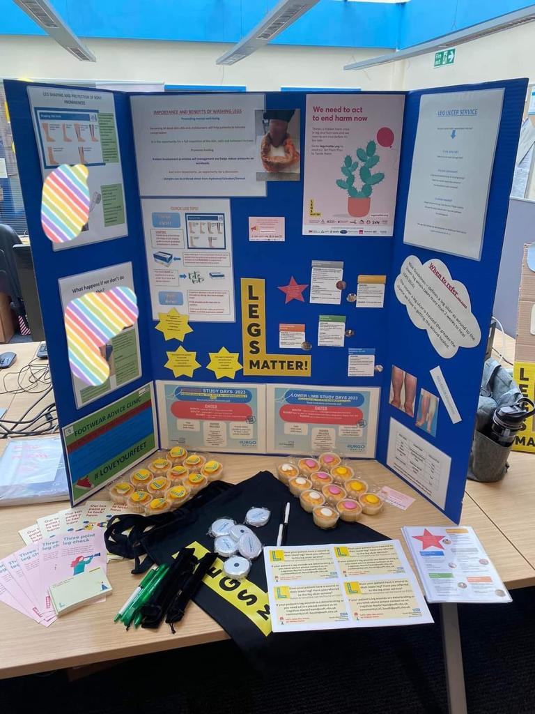 Kicking off #legsmatterweek at <a href="/swft/">sweet fever tea</a> with our fabulous leg ulcer team!!! Look out as the team will be at the bases all week across community