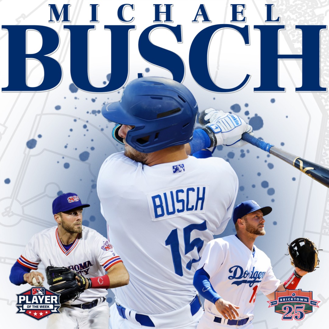OKC_comets's tweet photo. There's good and then there's Michael Busch good 👏

This week's MiLB Player of the Week went 13-for-26 with three homers from the Dodgers No. 3 prospect! Busch also had 11 RBIs and a .533 on-base percentage! https://t.co/GDEfDKat8d