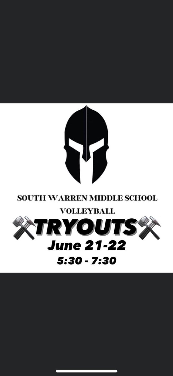 SWMS tryouts june 21st and 22nd from 5:30-7:30 in the SWMS gym! 
If you have not attended open gyms, please bring a current KHSAA physical with you! See you then! 
@PlanoPanthers @RockfieldE @RichPondElement @NatcherElem @JresRockets