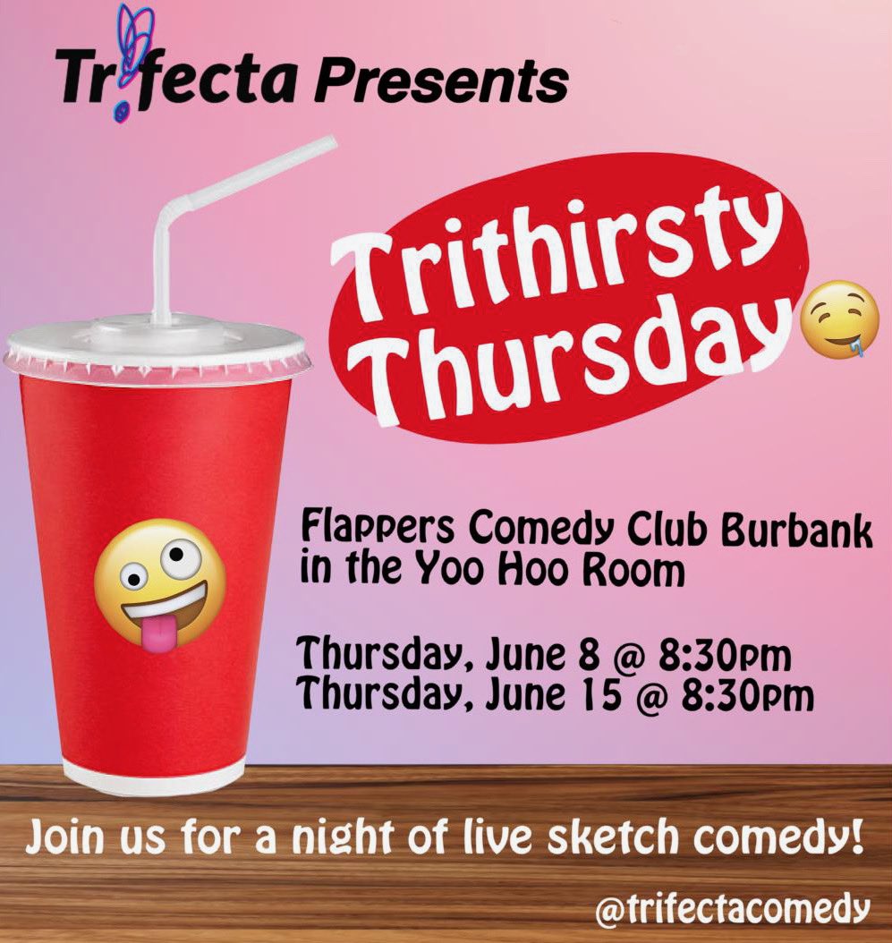 Can’t make it to our show Thursday night at Flappers Comedy Club? Well lucky for you there are 2 chances to see @trifectacomedy this week!! Thursday 8:30 PM - @FlappersComedy & Saturday 11:30 PM - @ucbtla #sketchcomedy #UCB #la #Hollywood #burbank #comedian