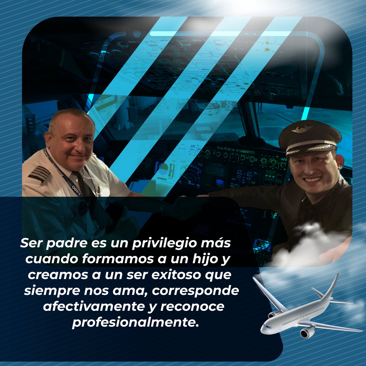 ColegioPilotos's tweet image. "Ser padre es un privilegio más cuando formamos a un hijo" 
- Cap. Luis René  

#Paternidad #PapáPresente #Pilotslife #PilotosMexicanos #Aviones