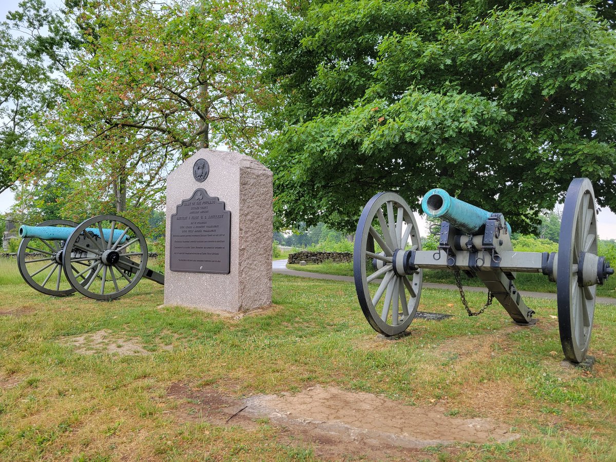 Standing in the rain, thinking about some of the artillery officers who graduated West Point in 1861, joined the U.S. artillery, and died at Gettysburg...

Cushing - Battery A, 4 US Artillery
Woodruff - Battery I, 1 US Artillery

#battlefielding #battleofgettysburg
