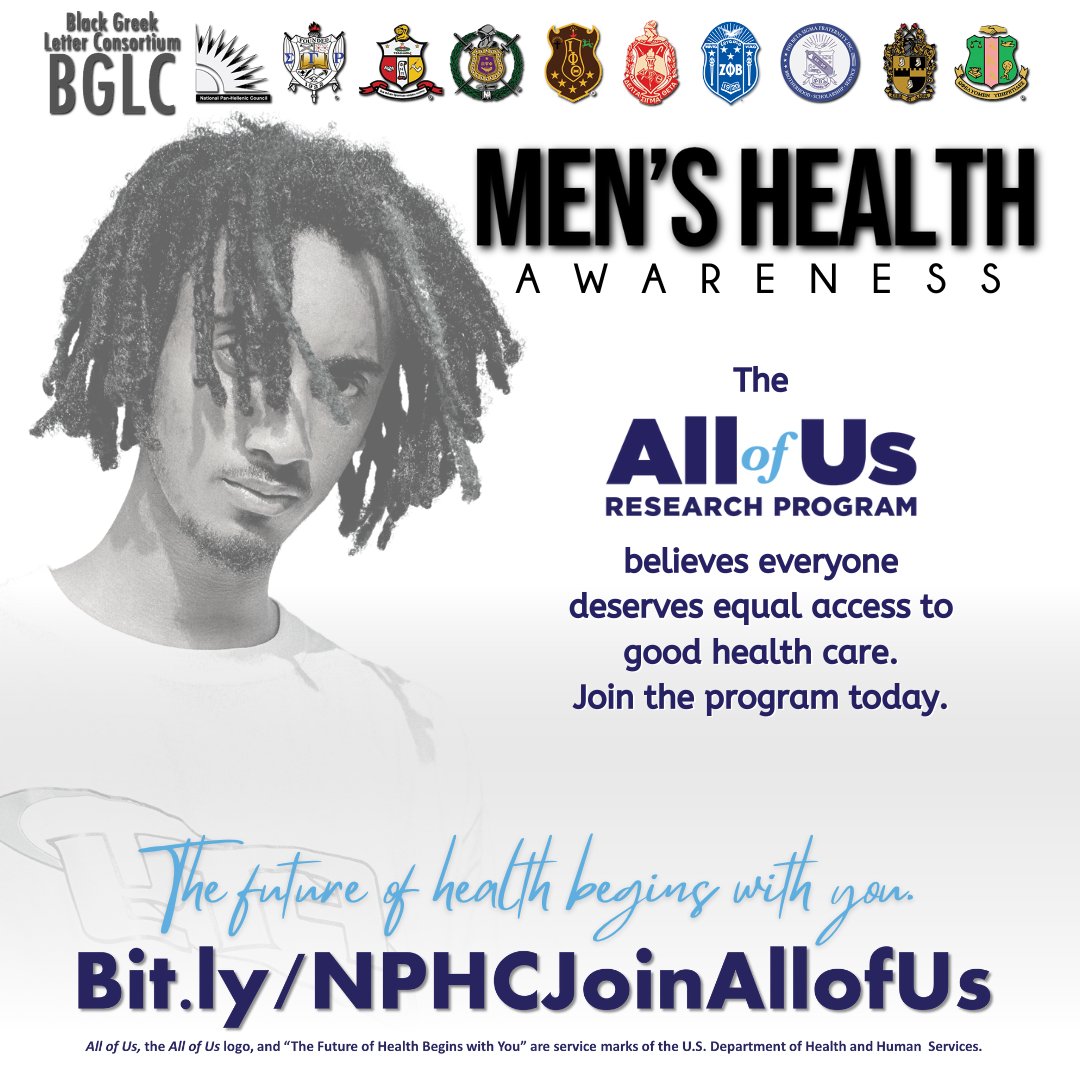 The All of Us Research Program believes everyone deserves equal access to good health care. Learn more about the All of Us Research Program today at bit.ly/NPHCJoinAllofUs #joinallofus #bglc #AKA1908 #medicalresearch #menshealth #ptsdawareness