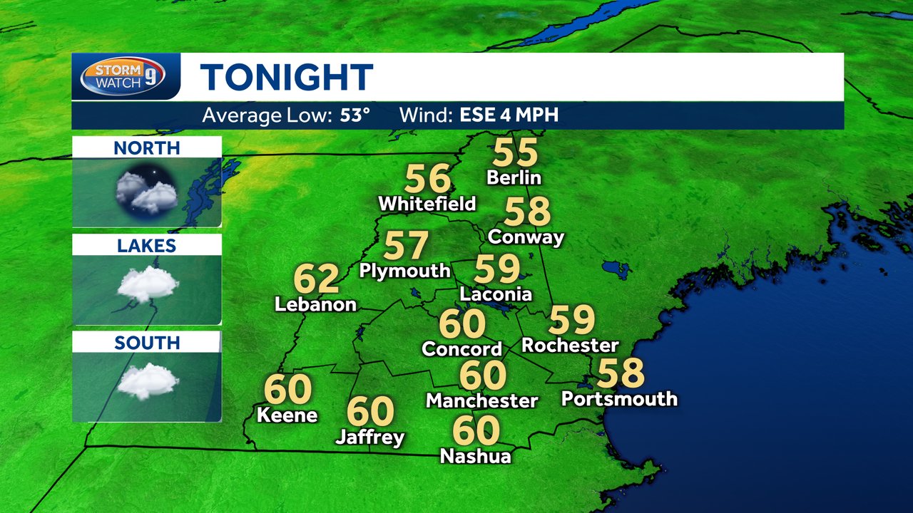 WMUR News 9 Weather on Twitter "Good evening, you'll find tonight's