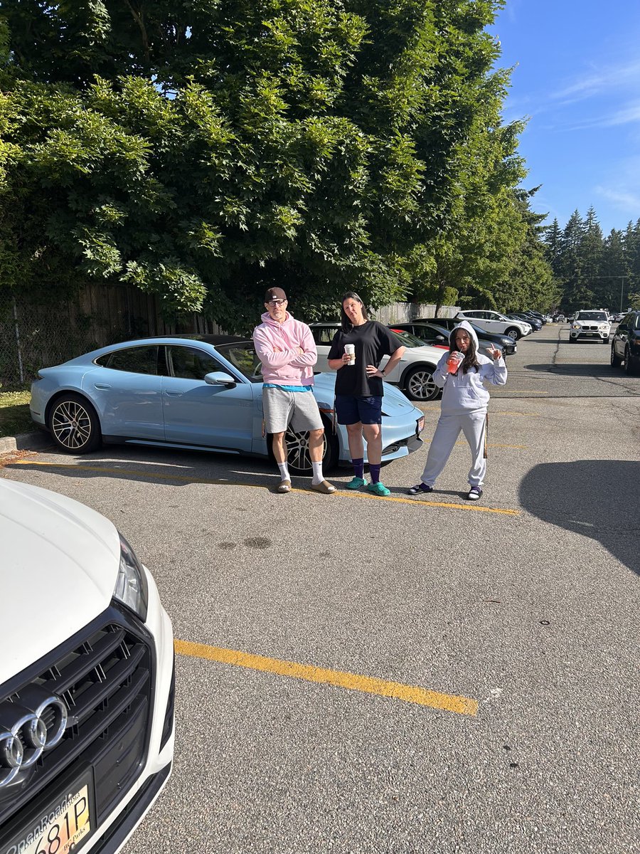 ElginParkSec's tweet photo. We don’t want to flex-admin are slaying today on “dress like a grad” day…this team’s not cheugy! If anything, they’re Gucci with their drip. NO CAP! They were in the lot spilling the tea with grads. Their walkie-talkies are extra but these 3 are definitely NOT basic #sd36learn https://t.co/NoUpYtHukq